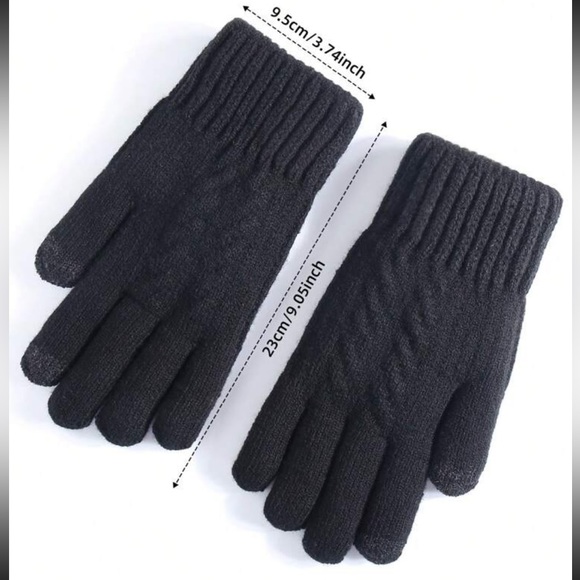 Gloves for winter double layer touch screen black - Picture 3 of 5